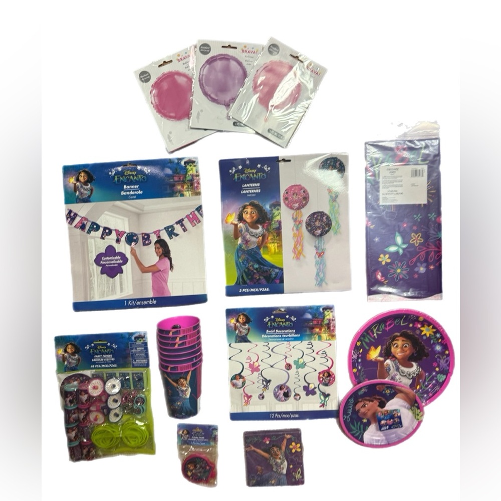 Encanto Birthday Party Supplies Set for 8 - Purple and Pink
